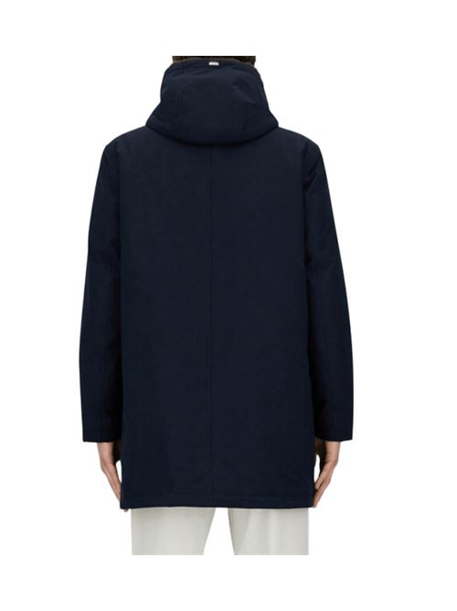 Parka lungo da uomo in tessuto tecnico stretch, idrorepellente, colore blu HERNO | PA000170U12343Z9200